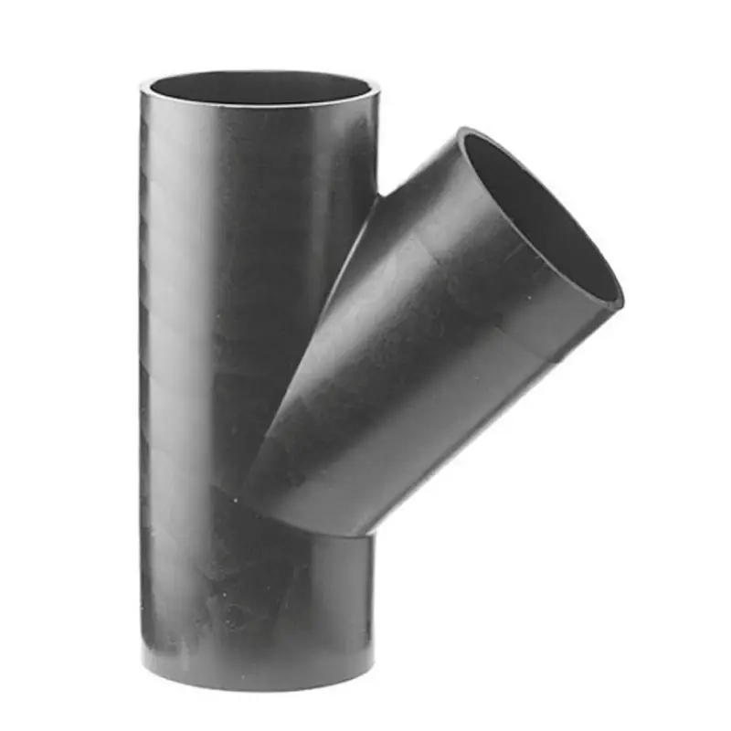 Verloop T-stuk 45°, hdpe, 3x spie, zwart, KOMO, 125 x 110 x 125 mm Direct Beschikbaar