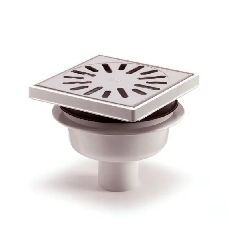 Aquaberg afvoerput met rvs rooster, abs/rvs 304, vert./horiz. verstelbaar, 150x150mm, oa 50mm, 3,0kN Koop Online