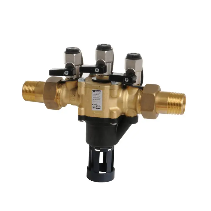 Watts terugstroombeveiliging, messing, 2x bu.dr., BA bev, BA BM 025, + trechter, 1" Meest Verkocht