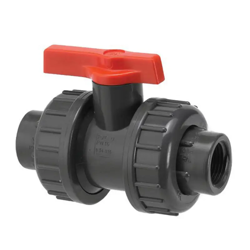 VDL laboratorium kogelkraan, pvc-u, 2x binnendraad / 2x wartel, oranje hendel, epdm, 16 bar, &frac14;" Wereldwijde Verzending