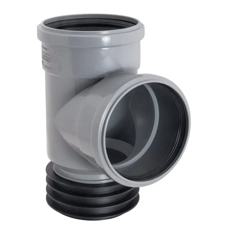 Airfit T-stuk 87°, pp, verjongd spie/3x manchet, grijs, 110 x 110 mm Plaats Bestelling