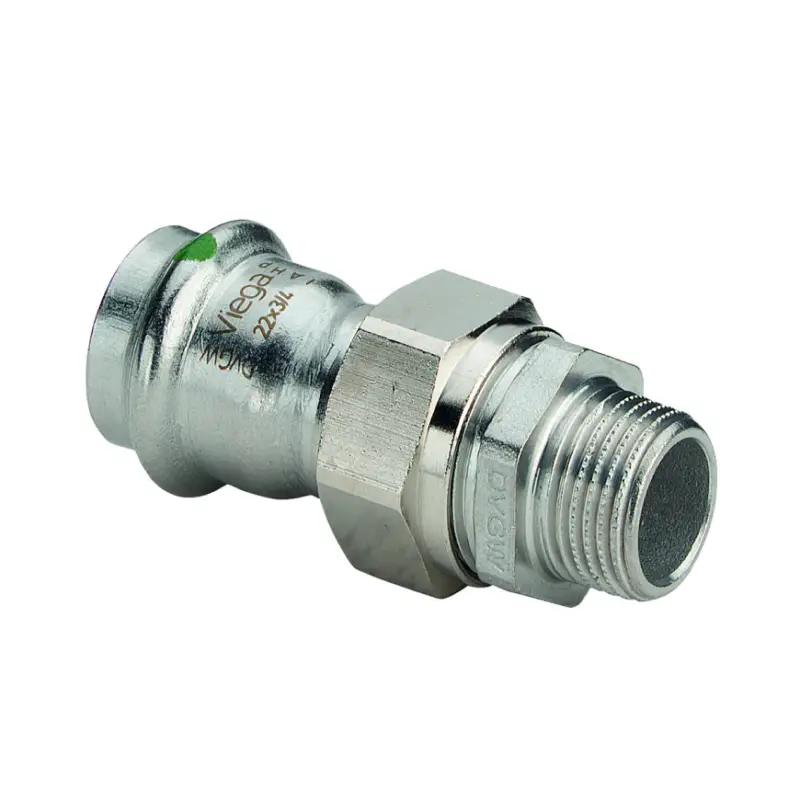 Viega Sanpress 2-delige schroefkoppeling, SC-Contur, type 2365, rvs, pers x bu.dr., 22 mm x &frac12;" Garantie Inbegrepen