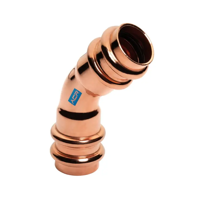 Alleen Vandaag Sanha ACR Copper Press bocht 45°, koper, 2x pers, &frac14;", zak &agrave; 5 stuks