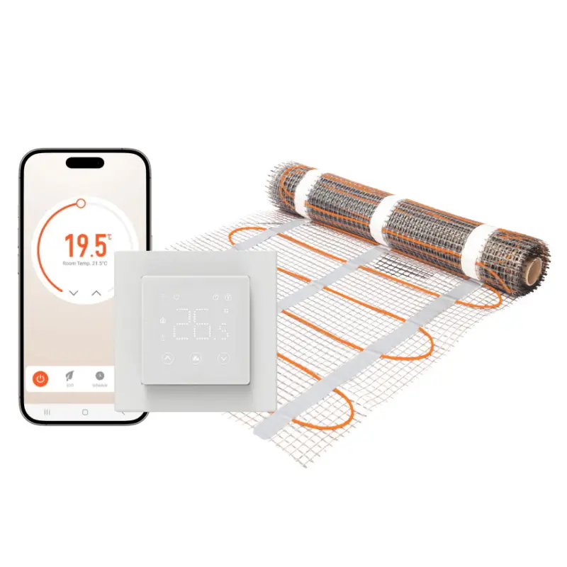 Vloerverwarmingsmat DCSM set, thermostaat DOC3 wit, 4 m&sup2; Beperkte Voorraad
