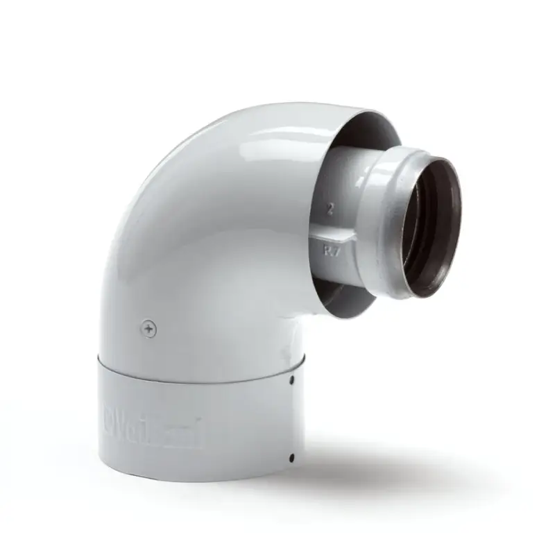 Vaillant ge&iuml;soleerde bocht 90°, concentrisch, 60/100 mm Nieuw Model