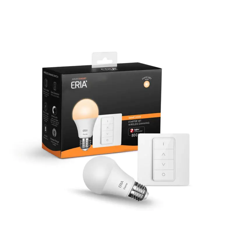 AduroSmart ERIA&reg; startpakket, 1 Flame Light lamp en dimmer Op = Op