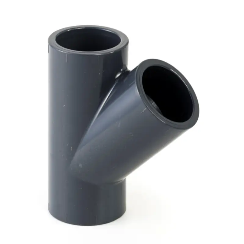 VDL T-stuk 45°, type A, pvc-u, 3x inwendig lijm, 16 bar, 50 x 50 x 50 mm Fabrieksprijs