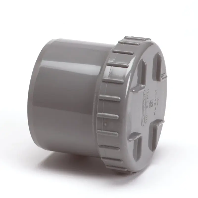 Wavin Wadal eindstuk met schroefdeksel, pvc, 1x uitwendig lijm, grijs, KOMO, 125 mm Goedkoop