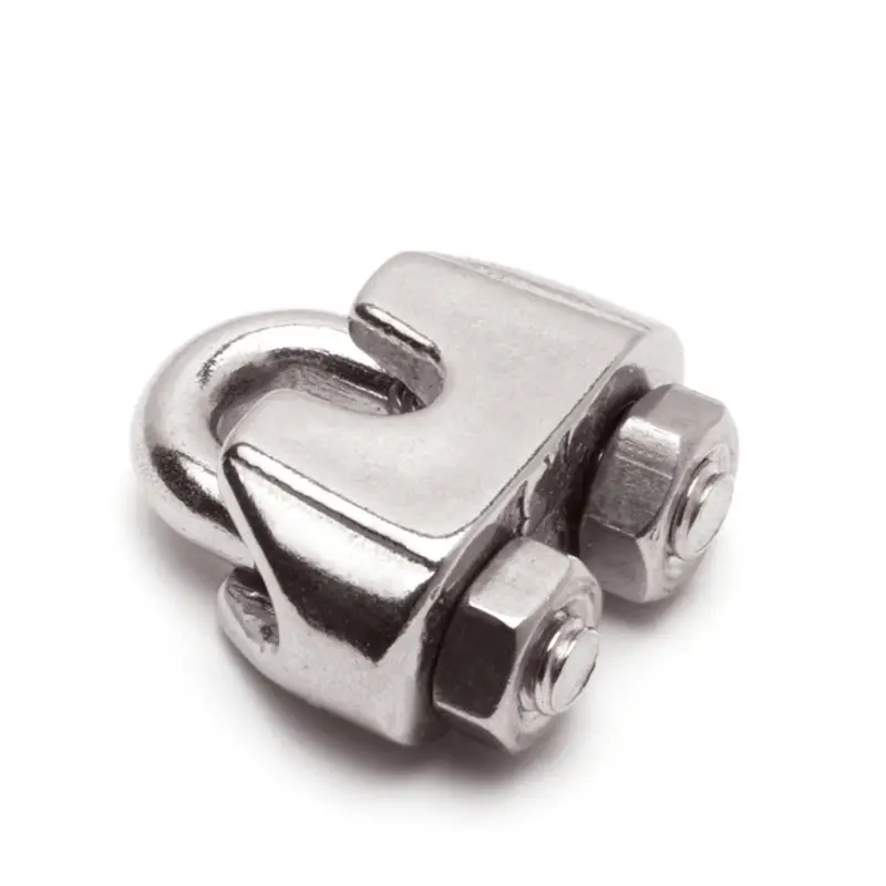 Ambachtelijk Staaldraadklem, rvs, draaddoorlaat 3 mm