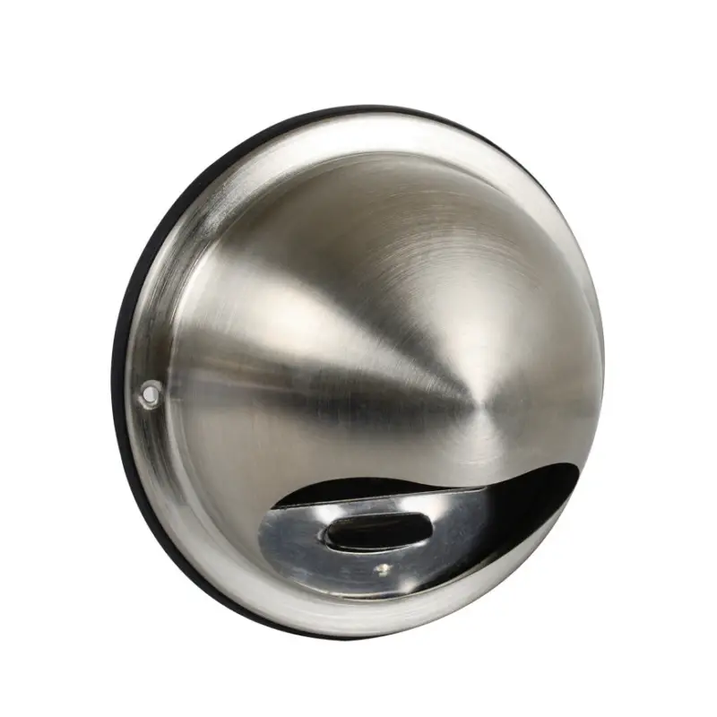 Wereldwijde Verzending Nedco bolrooster met schoepen en fijnmazig gaas, rvs 304, rond, 100 mm, geborsteld rvs 304