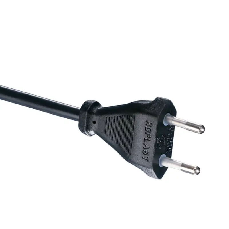 Veilige Betaling HK aansluitsnoer, stekker ongeaard/adereindhuls, H03VVH2-F, 2G 0,75 mm&sup2;, zwart, 2 m