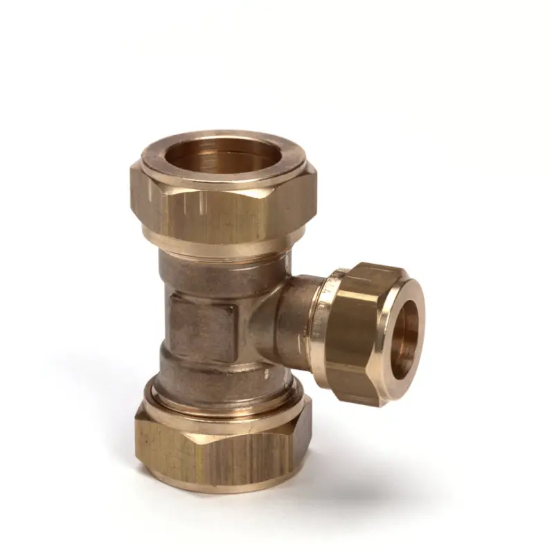 VSH verloop T-stuk 90°, Super, S1221, messing, 3x knel, Kiwa, Gastec QA, 22 x 15 x 22 mm Actieprijs