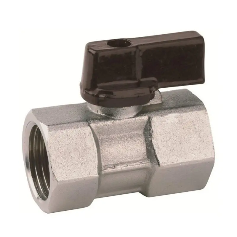 Veilige Betaling RIV mini kogelkraan, messing verchroomd, 2x binnendraad, type 4000, 10 bar, &frac14;"