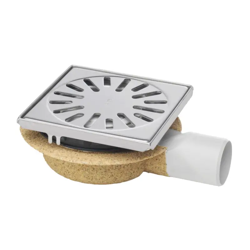 Aquaberg afvoerput met rvs rand & rooster, abs/rvs 304, vert./horiz. verstelb, 146x146mm,za 50mm,3kN Superprijs