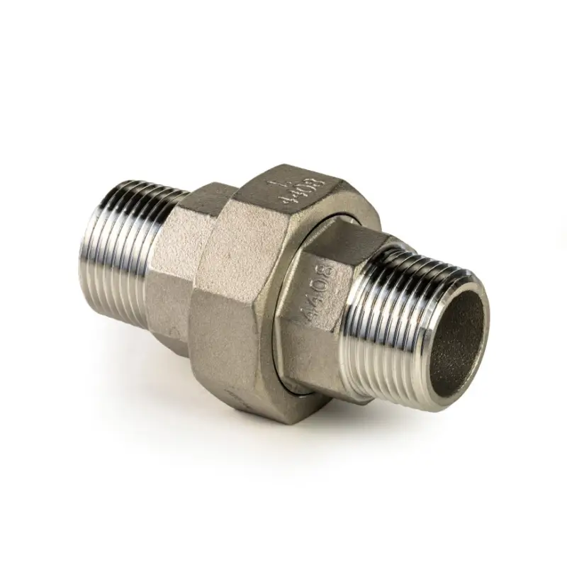 Veilige Betaling 3-delige koppeling, conisch, rvs 316L, "lost wax", 2x buitendraad, BSP 1"