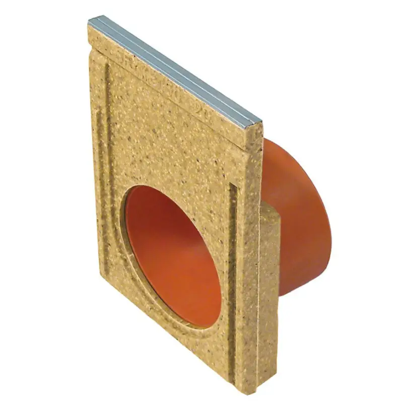 Anrin eindstuk met uitloop, type KE-200, polymeerbeton, gegalv. rand, 26,4 x 29 cm, 160 mm Nieuw