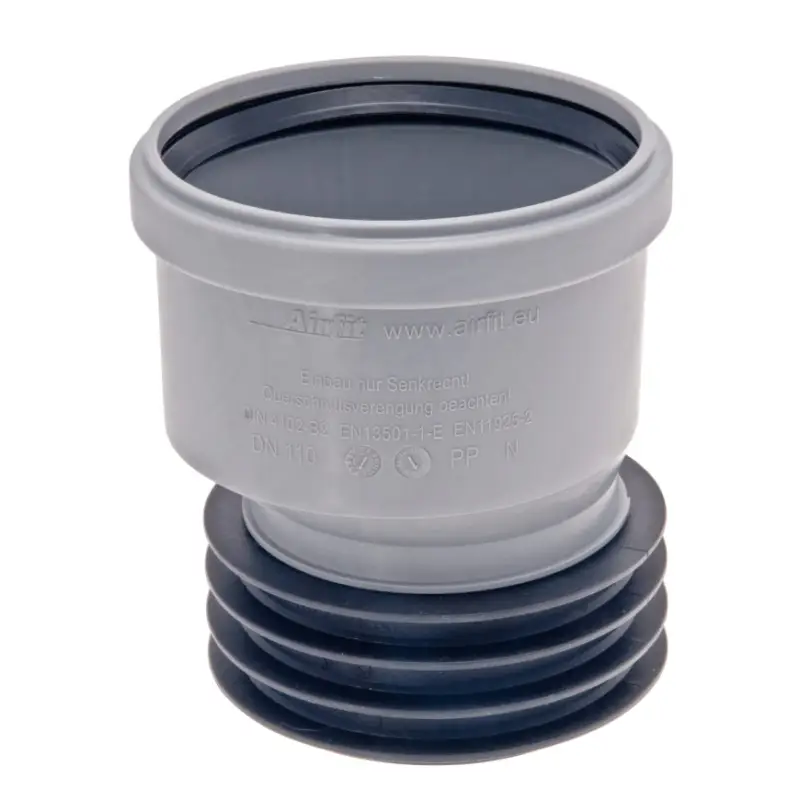 Airfit inzetstuk, pp, excentrisch, verjongd spie x manchet, grijs, 110 x 110 mm Ambachtelijk