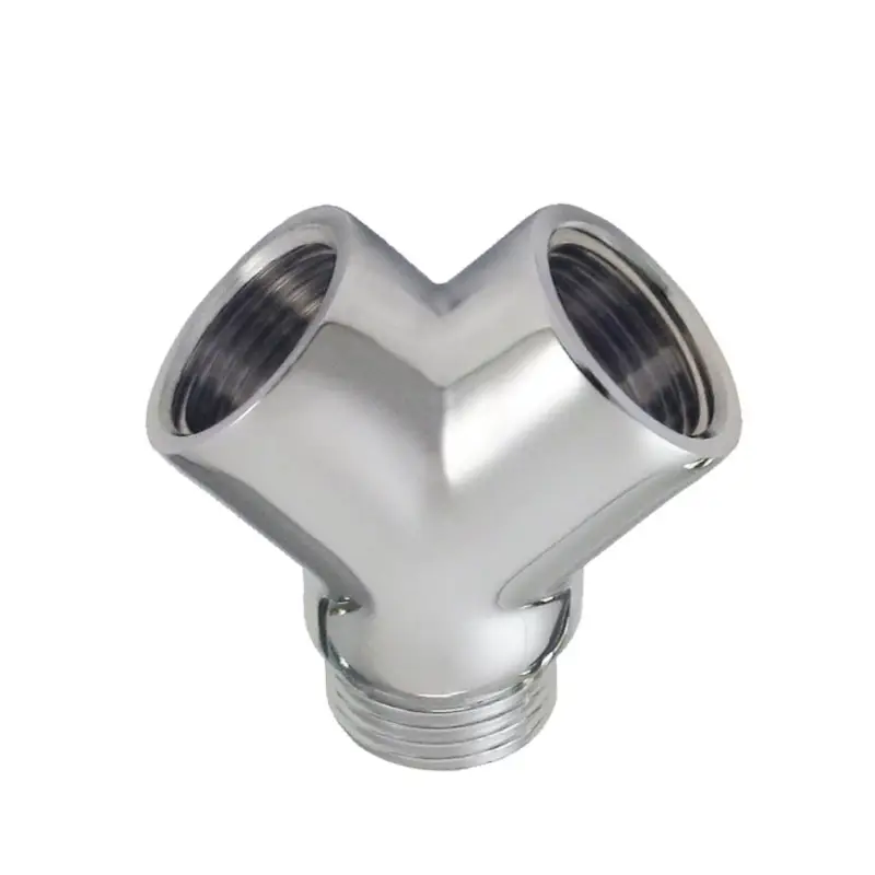 Y-stuk, messing verchroomd, binnendraad x buitendraad x binnendraad, &frac12;" Wereldwijde Verzending