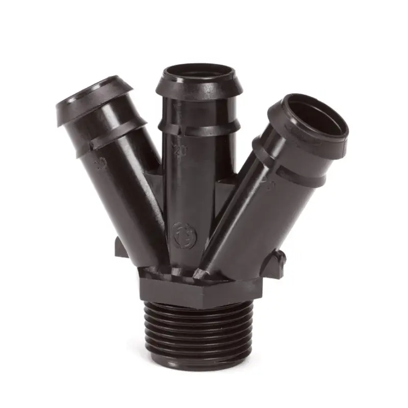 3-weg stuk, pp, 3x slangtule/1x buitendraad, 16 mm x &frac34;" Nu Kopen