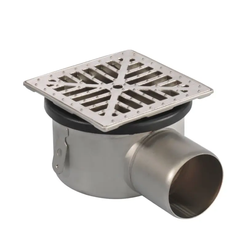Aquaberg Business Line afvoerput met rvs rand & rooster,rvs304, vert. verstelb, 145x145mm, za75mm Wereldwijde Verzending