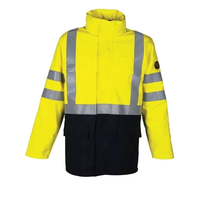 Laatste Versie HAVEP Multi Protector Parka Jas 40001 Geel/Marine Maat 3XL