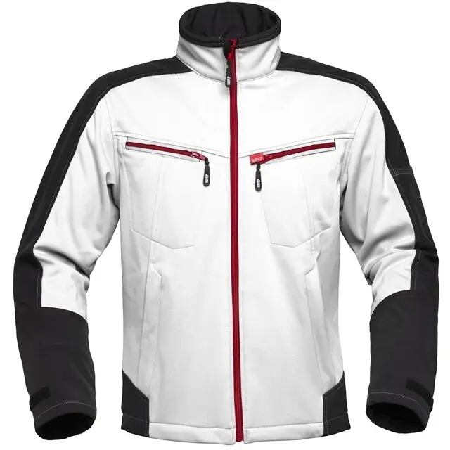 Rechtstreeks Van De Fabrikant HAVEP Attitude Softshell Jas Wit/Charcoal Grijs Maat XXL
