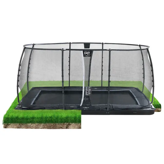 EXIT Trampoline Dynamic Groundlevel Zwart - 275 x 458 cm Merkproduct