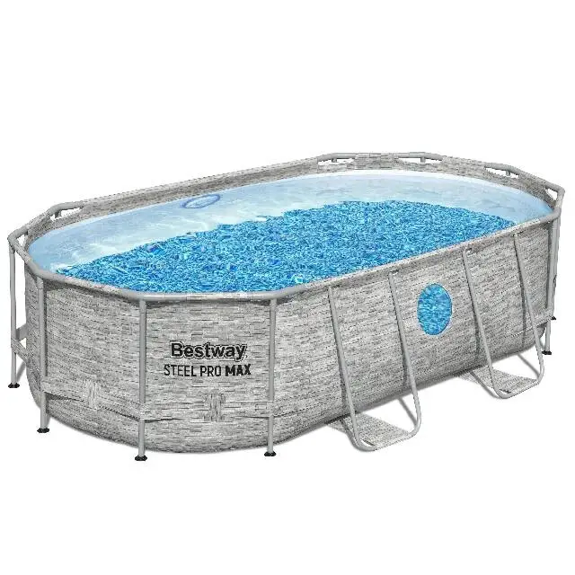 Bestway Zwembad power Steel Pro Max set ovaal grijs swim vista 427 Authentiek