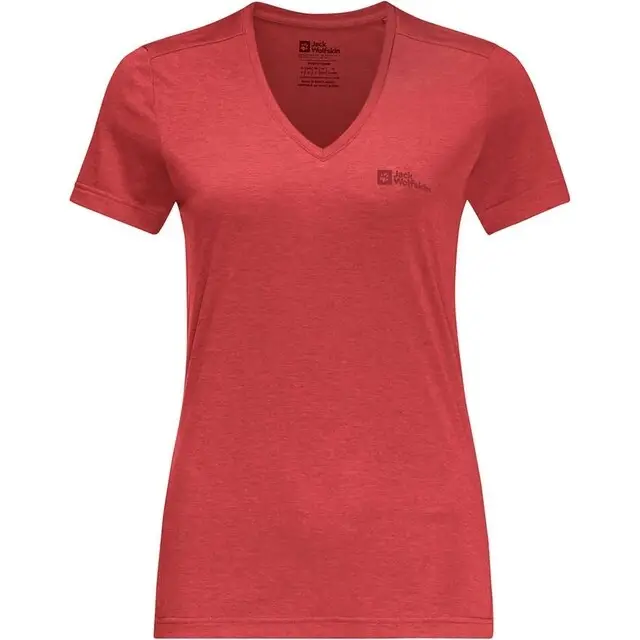 Beperkte Voorraad Jack Wolfskin Dames T-shirt Crosstrail T Women Vibrant Red M