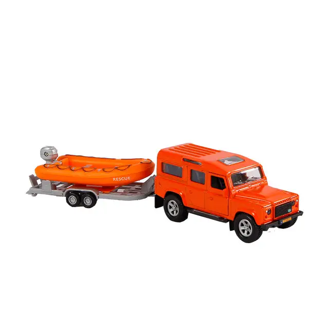 Ambachtelijk Kids Globe 521714 - Land Rover Met Reddingsboot 1:36