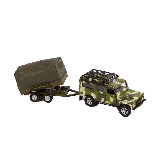 Kids Globe 520027 - Land Rover Met Aanhanger 1:36 Nieuw