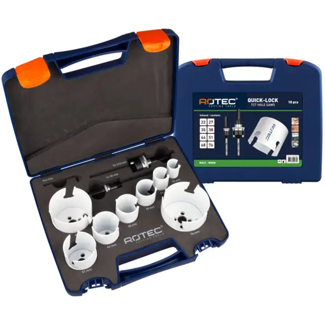 Dagaanbieding Rotec Gatzagenset QL '528 - Elektricien' 6-knt 9, 10-dlg., ø22-76 2-76