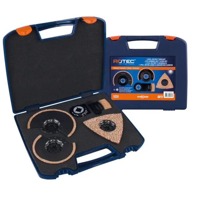 Professioneel Rotec 4-dlg. Starlock Proffessionele tegelset, HM-Riff 4-dlg