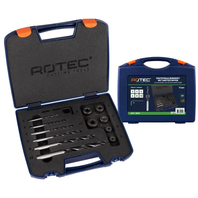Bestseller Rotec Houtspiraalborenset '235' met dieptestoppen, 13-dlg, ø3-10 ø3-10