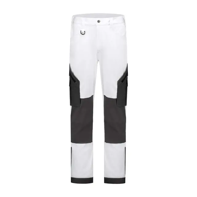 Beperkt Aanbod De Boer Werkbroek 4-way Stretch Met Kniezakken Wit/grijs Maat 62