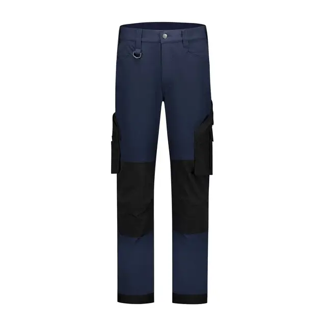 Authentiek De Boer Werkbroek 4-way Stretch Met Kniezakken Navy/zwart Maat 48