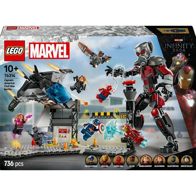 Lego 76314 Super Heroes Marvel Captain America Civil War Action Battle Direct Beschikbaar