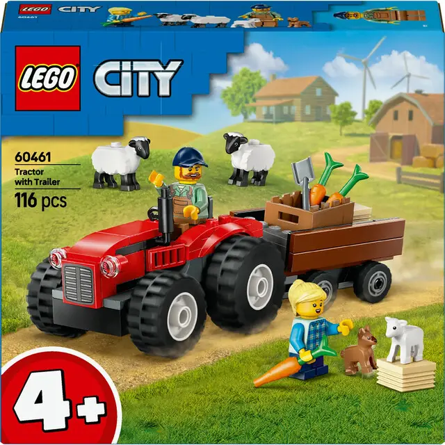 Nieuw Lego 60461 City Great Vehicles Red Farm Tractor with Trailer & Sheep