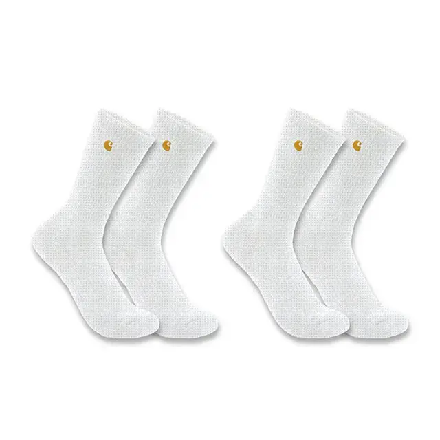 Direct Beschikbaar Carhartt Force Midweight Crew Sock 2 Pack Wit XL