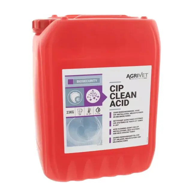 Bulkbestelling Agrivet CIP Clean Acid Zuur Reinigingsmiddel - 23 kg