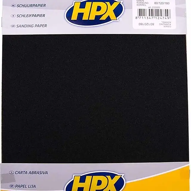 Schuurpapier P80 x 1/P120 x 2/P180 x 1 Bulkbestelling