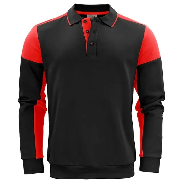 Express Levering Printer Prime Polosweater zwart/rood - maat M