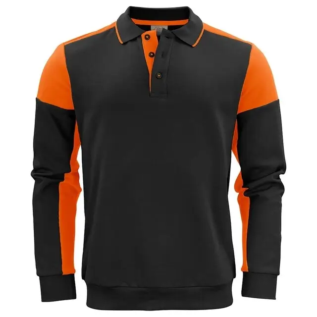 Printer Prime Polosweater zwart/oranje - maat L Seizoensaanbieding