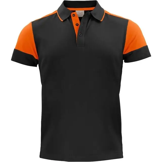 Printer Prime Polo heren zwart/oranje - maat M Actieprijs