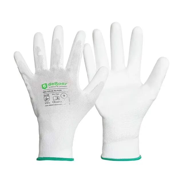 Flitsaanbieding De Boer Werkhandschoenen Pro PU-Flex 619-23 PU Wit - maat XXL/11