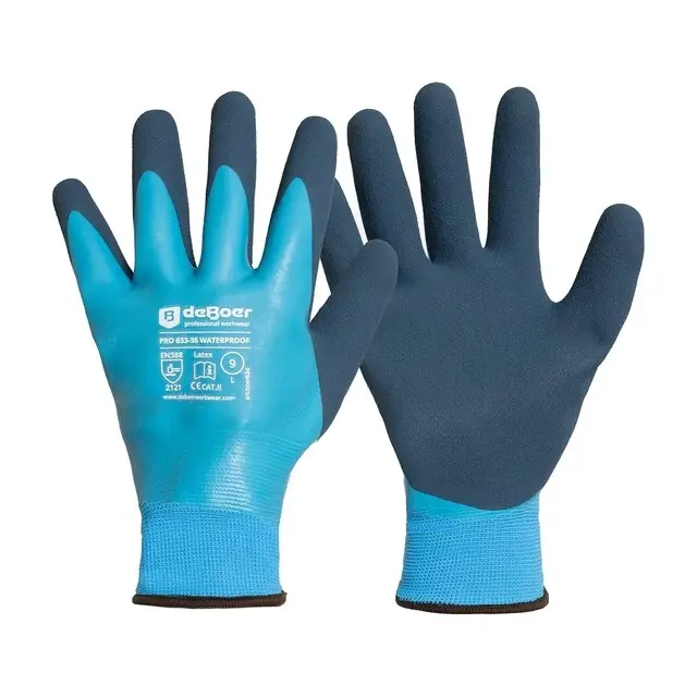 Must-Have De Boer Werkhandschoenen Pro Waterproof 633-36 Latex Blauw - maat XL/10