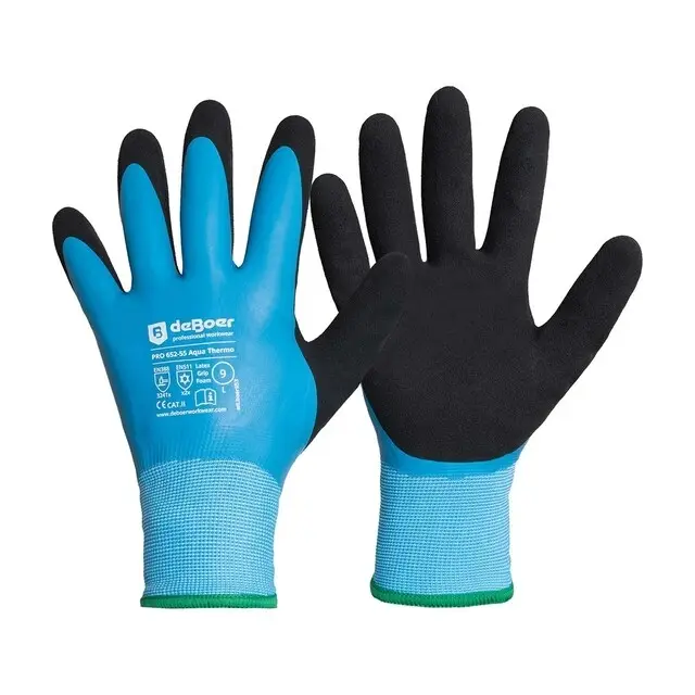De Boer Werkhandschoenen Pro Aqua Thermo Grip 652-55 Latex Blauw - maat XL Must-Have