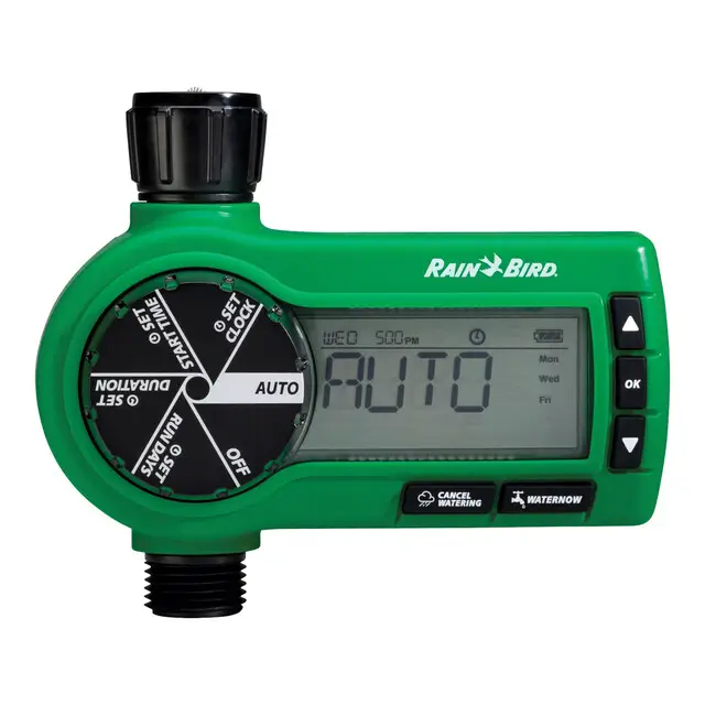 Gratis Retour Rain Bird Watertimer Type 1ZEHTMR Plastic 3/4" Vrouwelijk x Mannelijk - Zwart/Groen