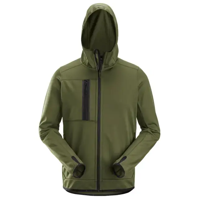 Direct Beschikbaar Snickers Allroundworkfleece Hoodie 8058 Khaki Groen (3100) Maat XXL