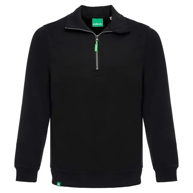 De Boer AllroundWork Halve Rits Sweatshirt Zwart - maat M Favoriet